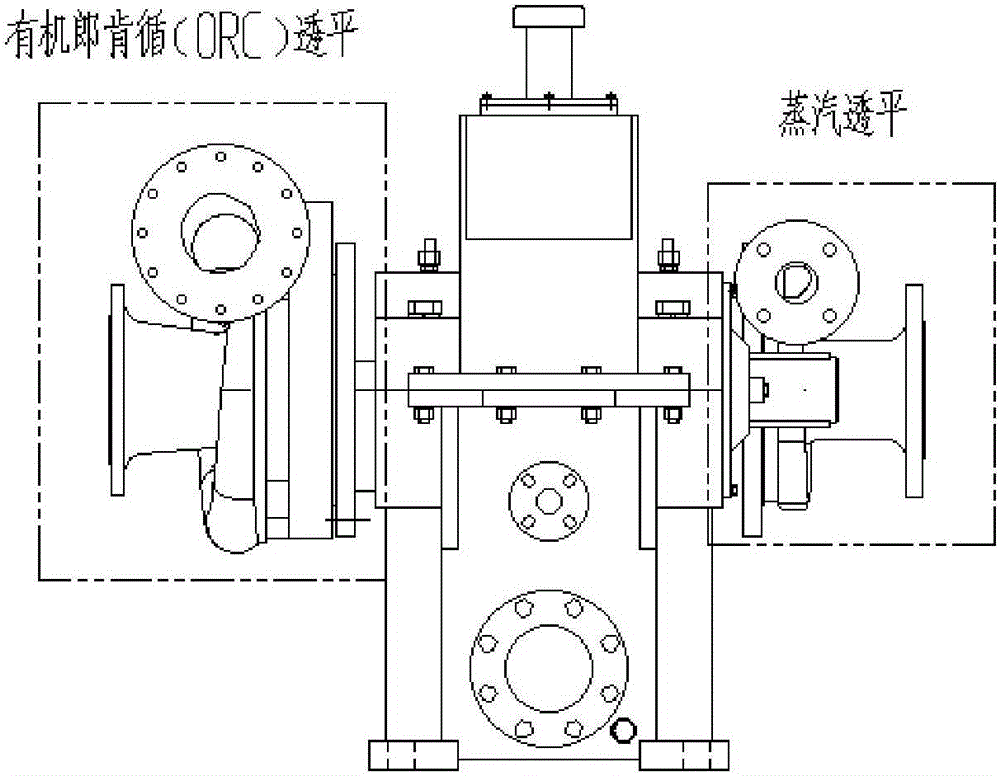 Steam turbine and organic Rankine cycle fluid turbine dual-drive combined electricity generation or mechanical working equipment