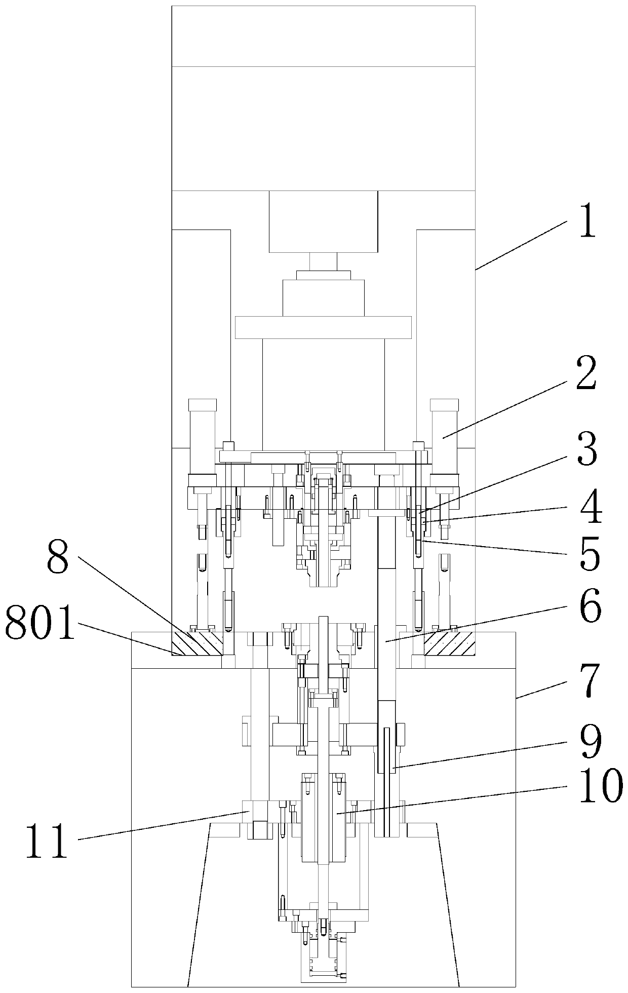 Connecting and positioning adjusting mechanism for shaping upper floating plate and lower floating plate