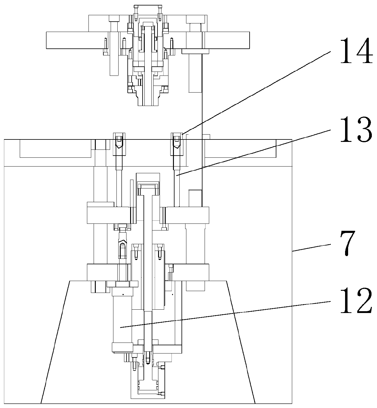 Connecting and positioning adjusting mechanism for shaping upper floating plate and lower floating plate