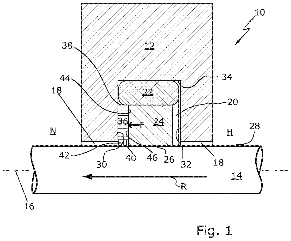 Seal arrangement with damping element