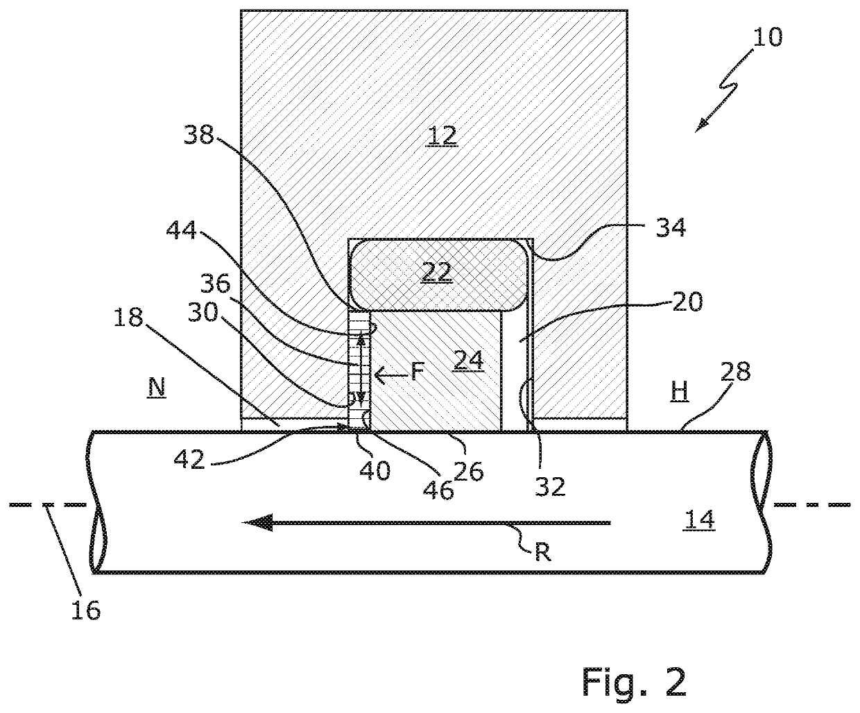 Seal arrangement with damping element