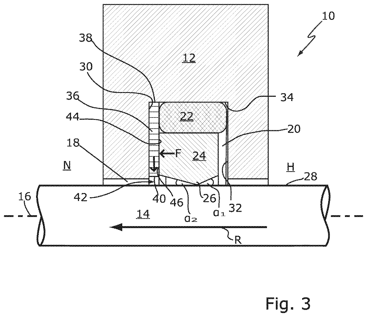 Seal arrangement with damping element