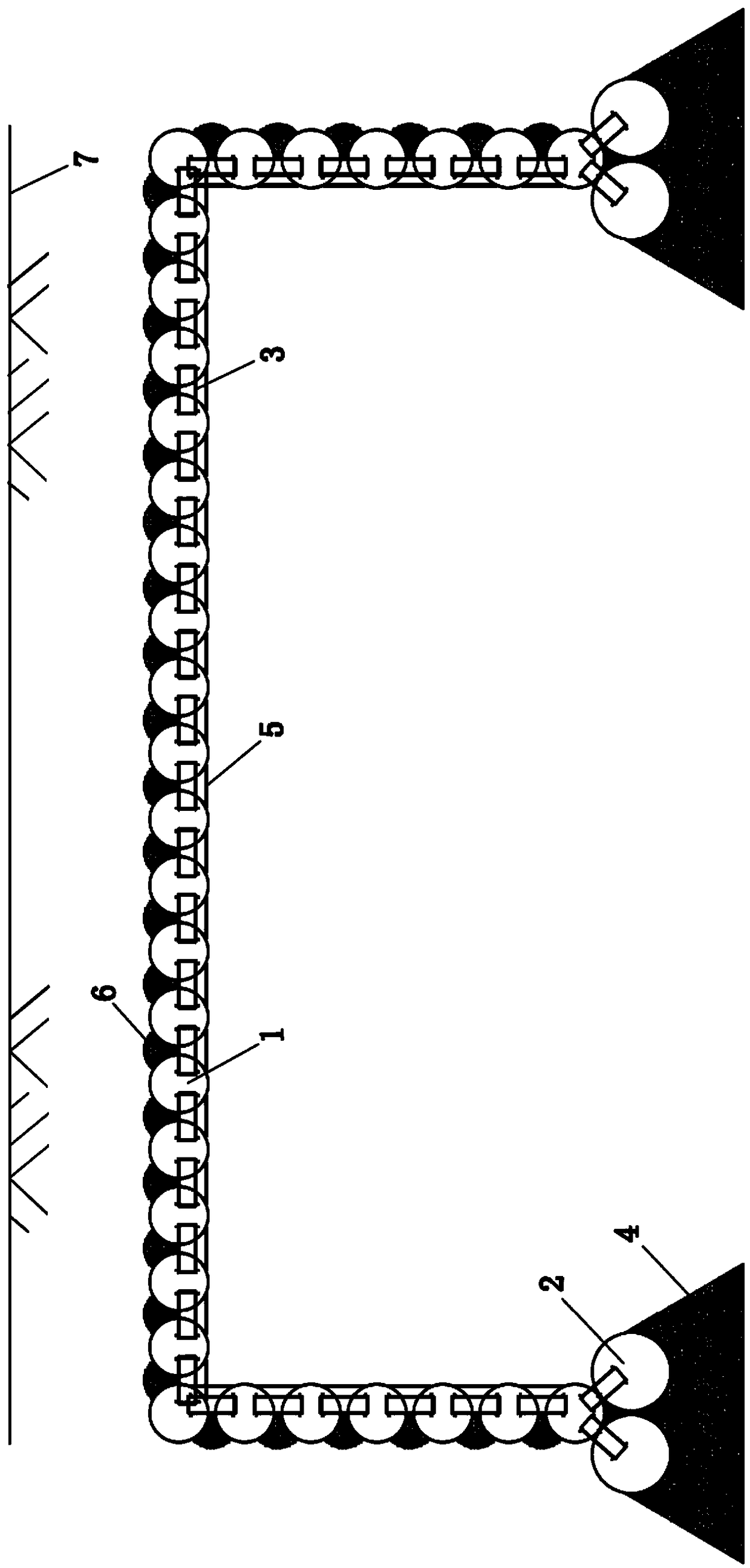 A steel pipe curtain structure support system and its construction method