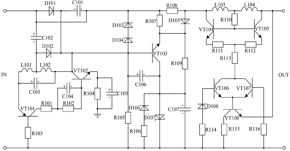 LED voltage-stabilizing system based on two-stage low-pass filtering and amplification processing