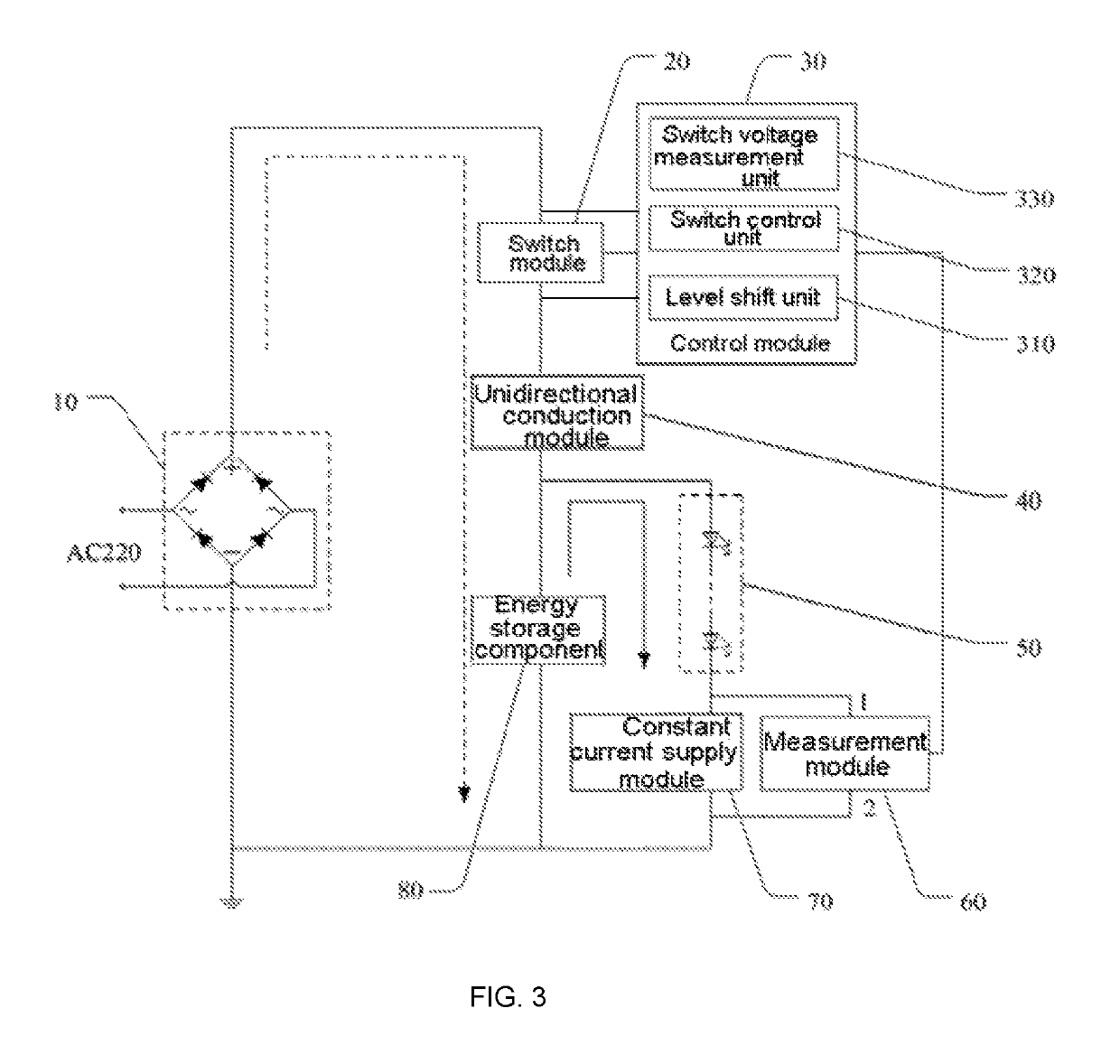 Linear constant current LED drive device capable of driving reduced number of LEDs