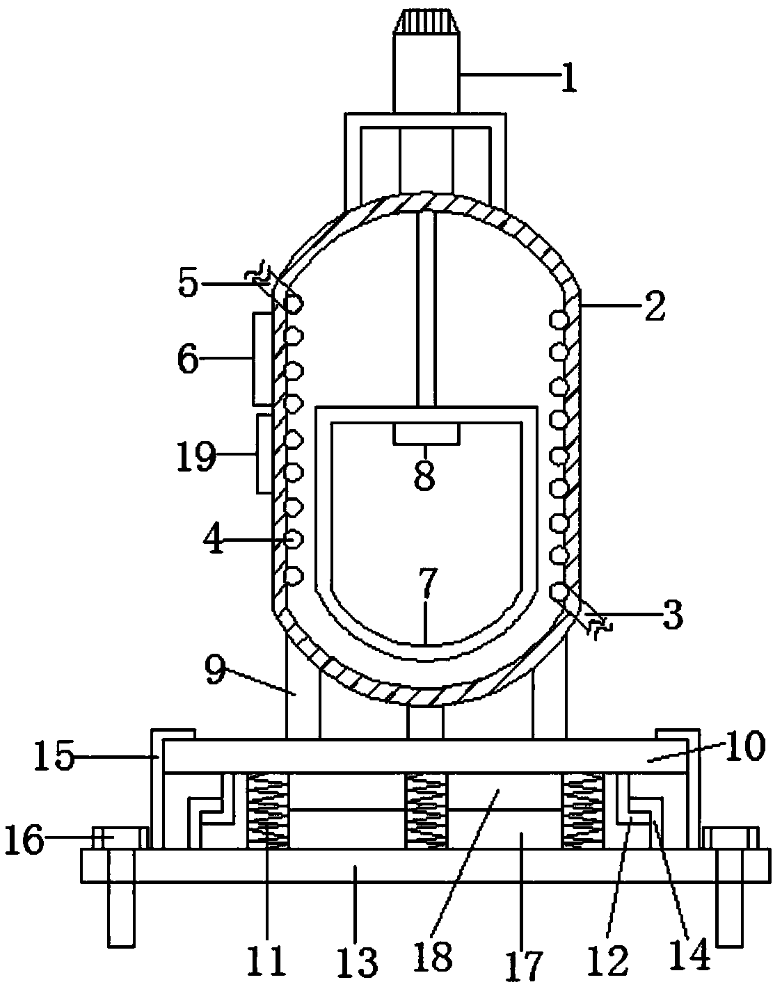 Vibration attenuation and heat dissipation retort