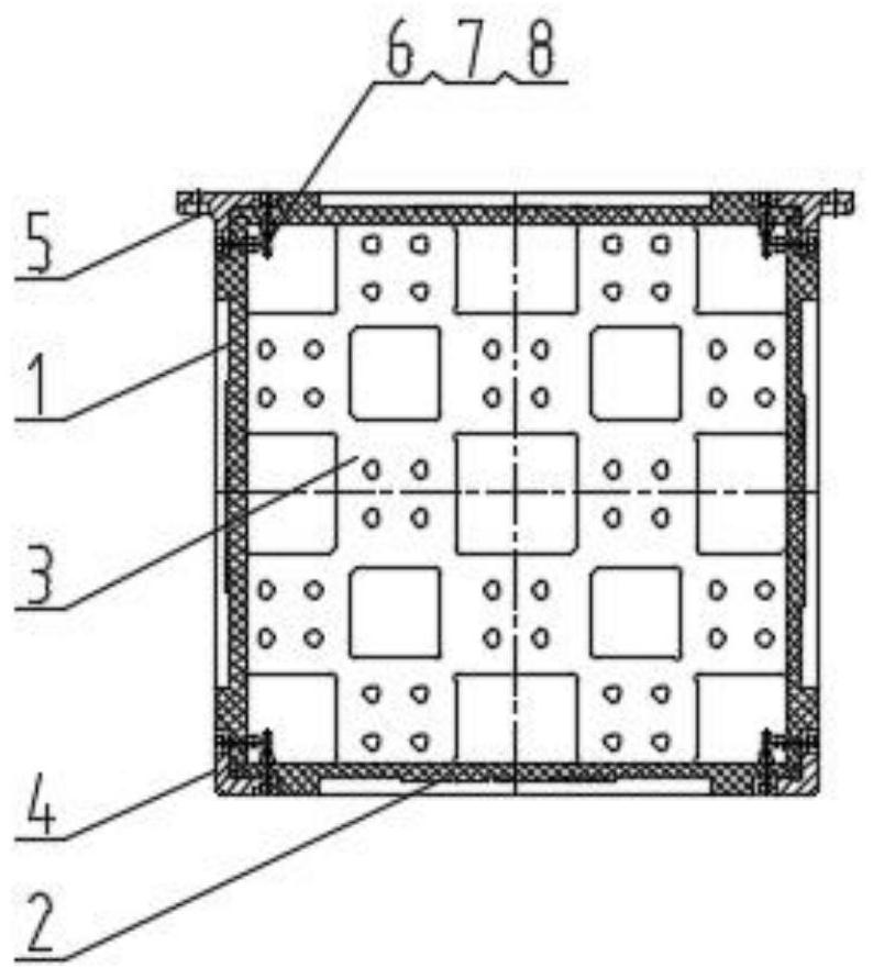 Courtyard terrace arbor planting and fixing integrated system adopting outer packing box corner plates