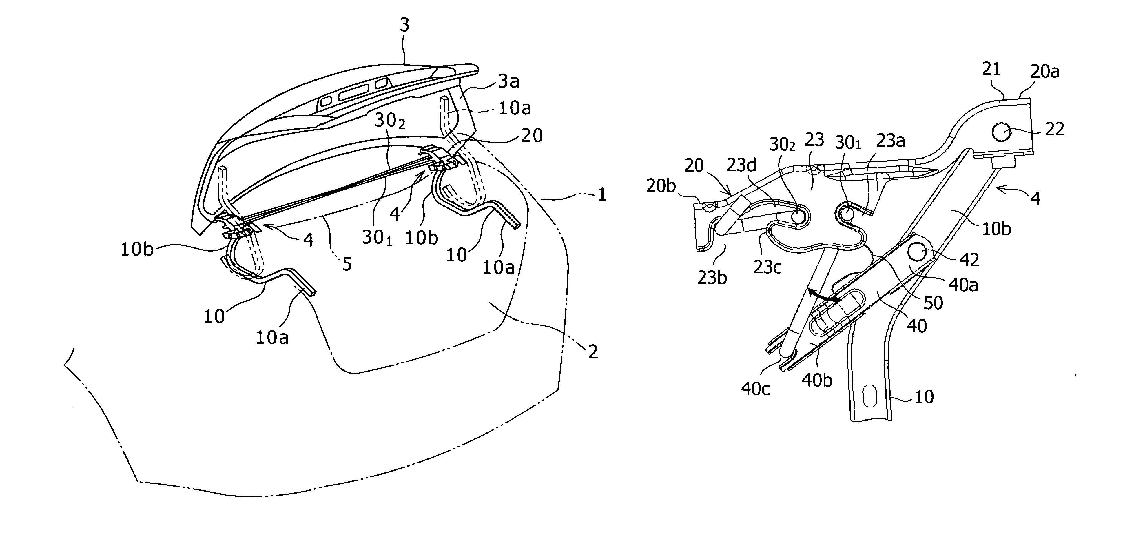 Opening and closing device for automobile trunk lid