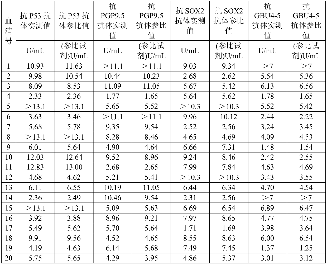 Protein chip for detecting seven markers of lung cancer and preparation method thereof