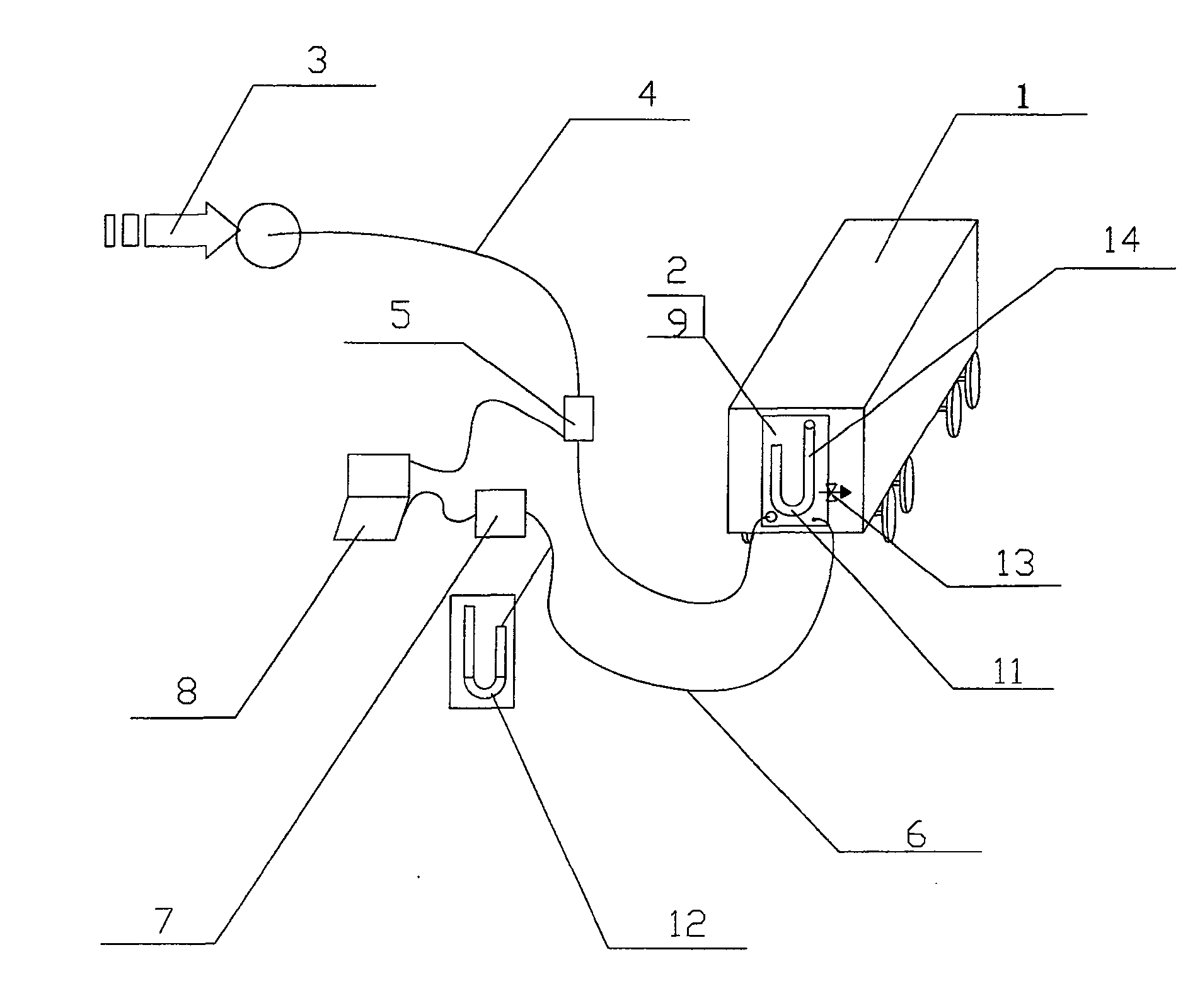 Rail vehicle whole tightness test method and system