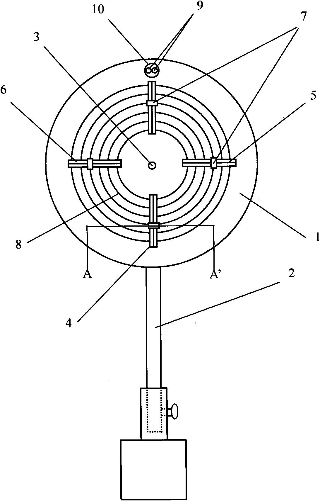 Auxiliary adjusting instrument of light spot center of expanded narrow laser beam