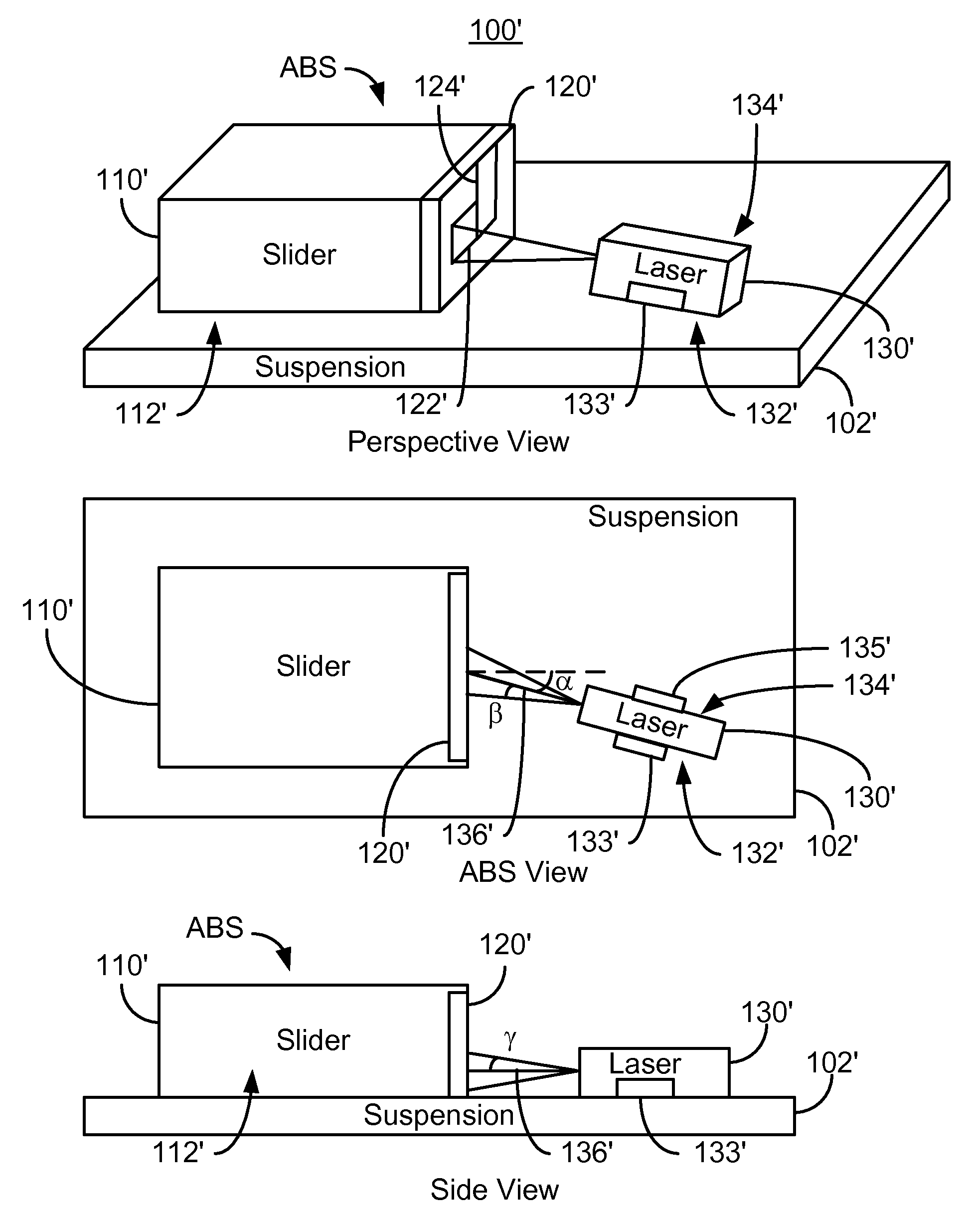 Method and system for an energy assisted magnetic recording head having a suspension-mounted laser