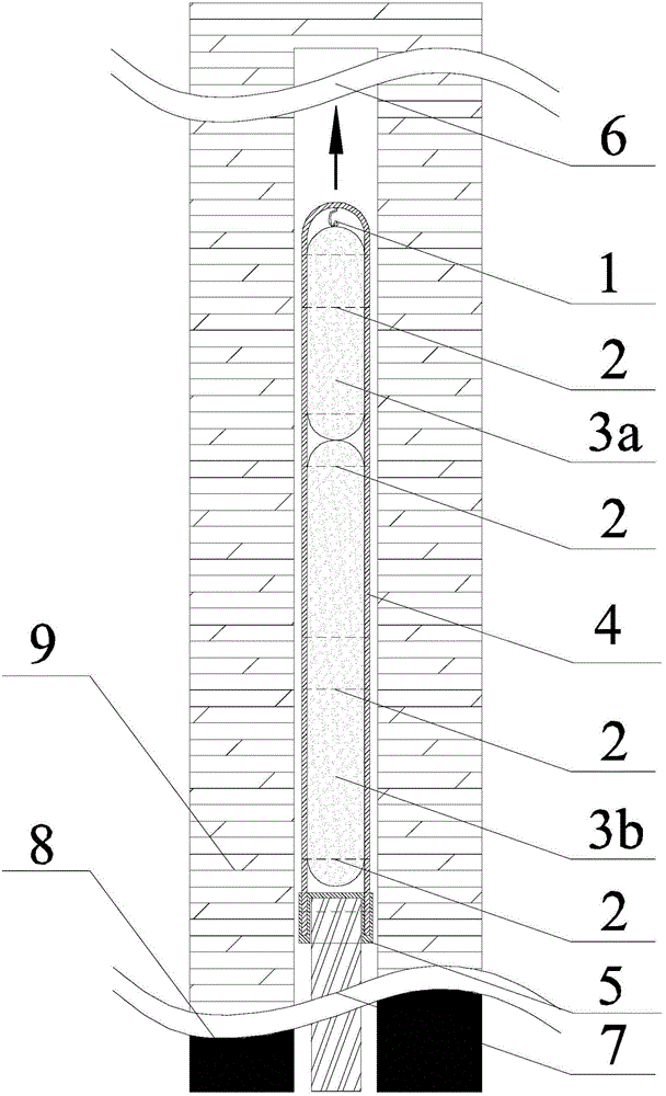 Integral push-lead type device and method for installation of tunnel anchor cable anchoring agent