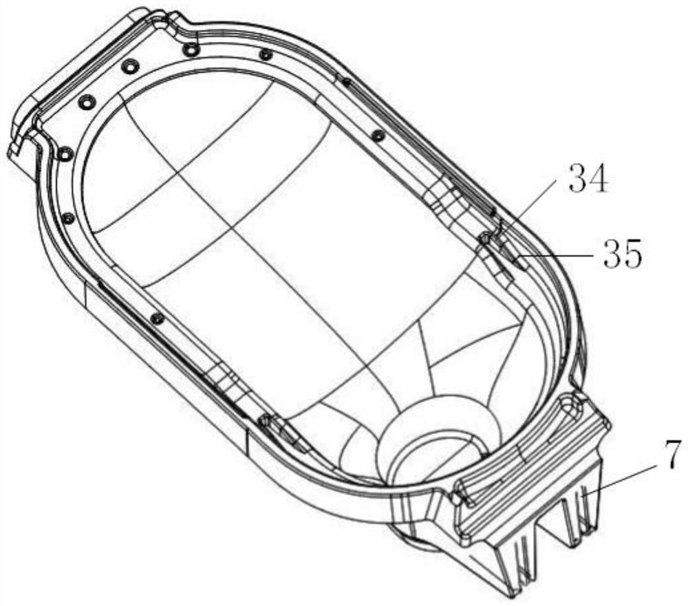 Squatting pan with novel flushing bonding structure and manufacturing method of squatting pan