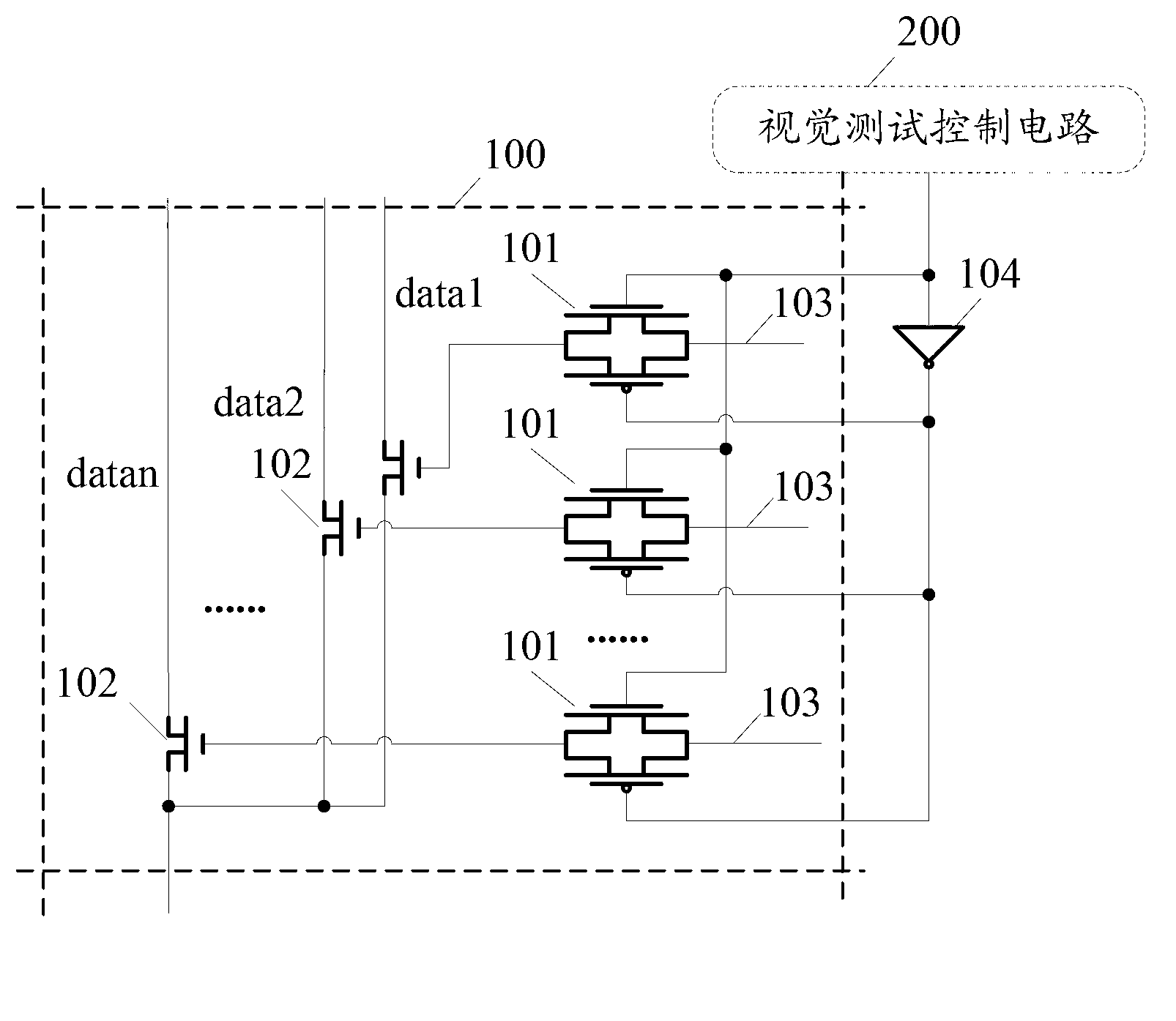 Test circuit for display device