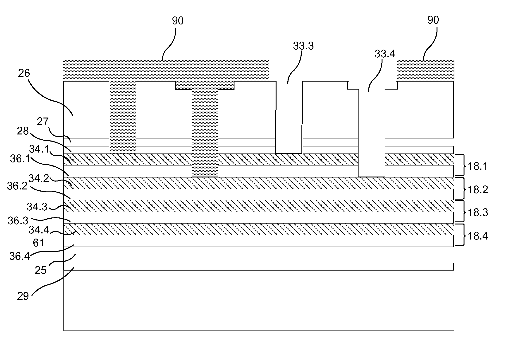Method for making multilayer connection structure