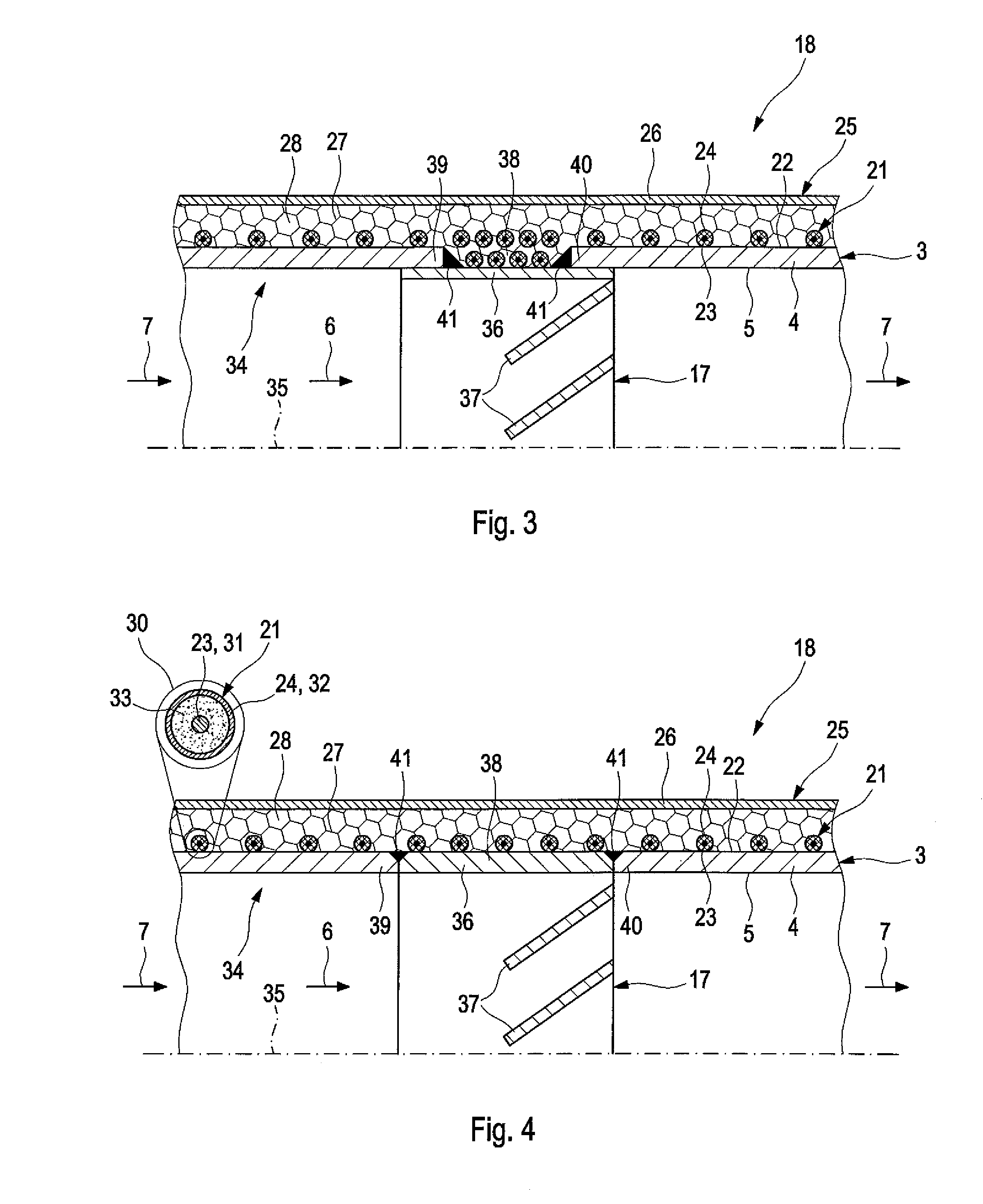 Heating device for an exhaust system