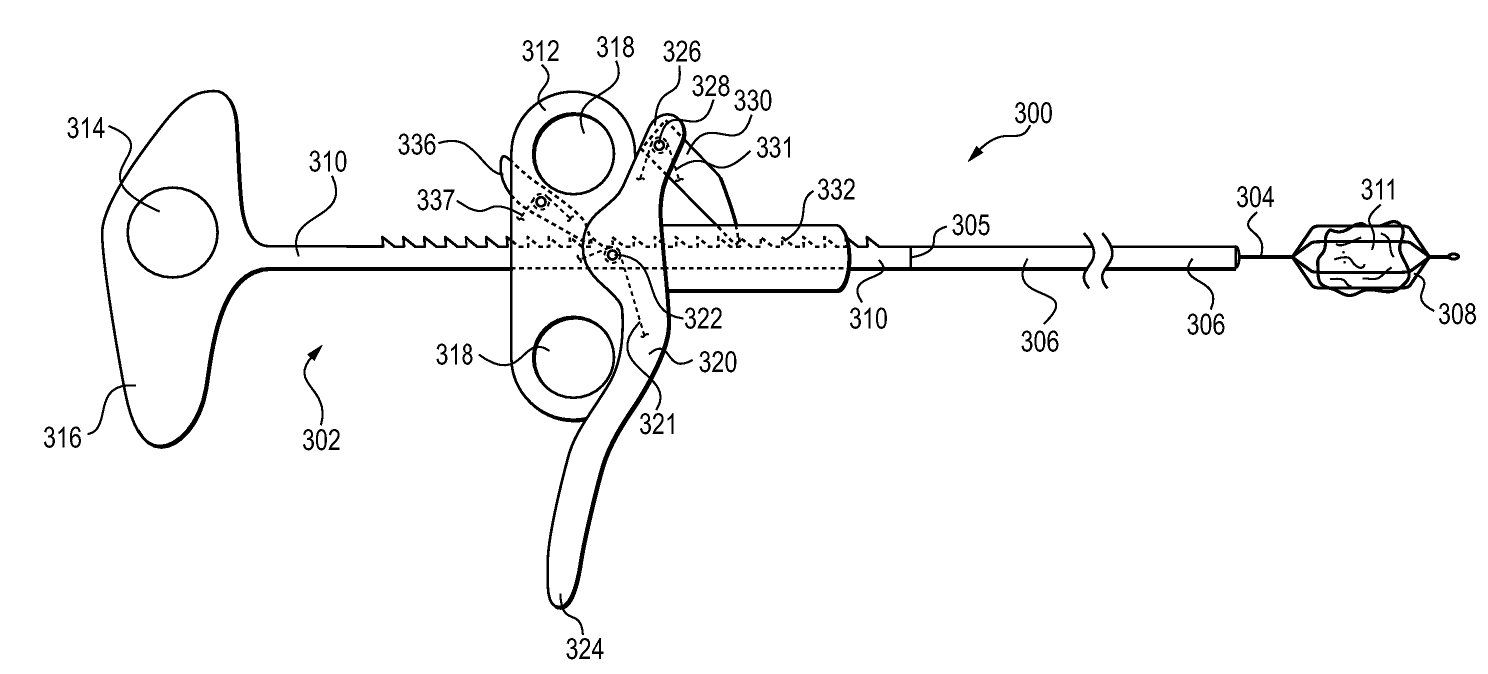 Handle for lithotripsy basket device