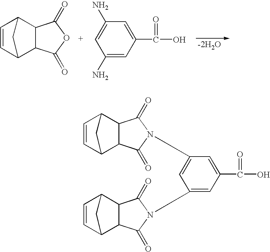 Dinadic phenyl amine reactive endcaps