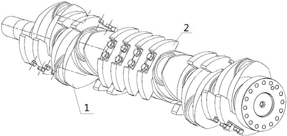 Crankshaft structure of straight-eight engine
