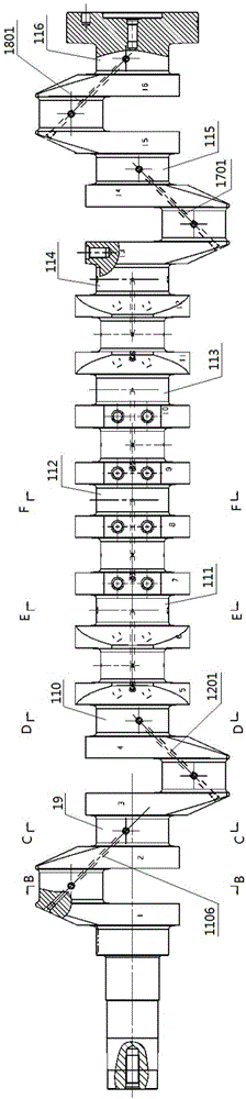 Crankshaft structure of straight-eight engine