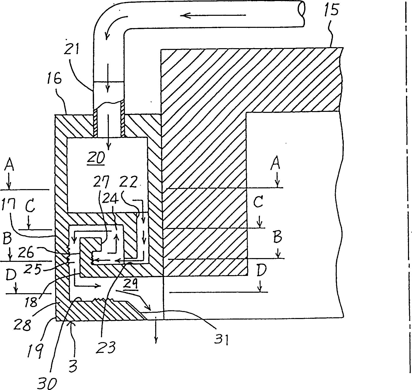 Device for separating and recovering cooling liquid in cutting machine tool and grinder