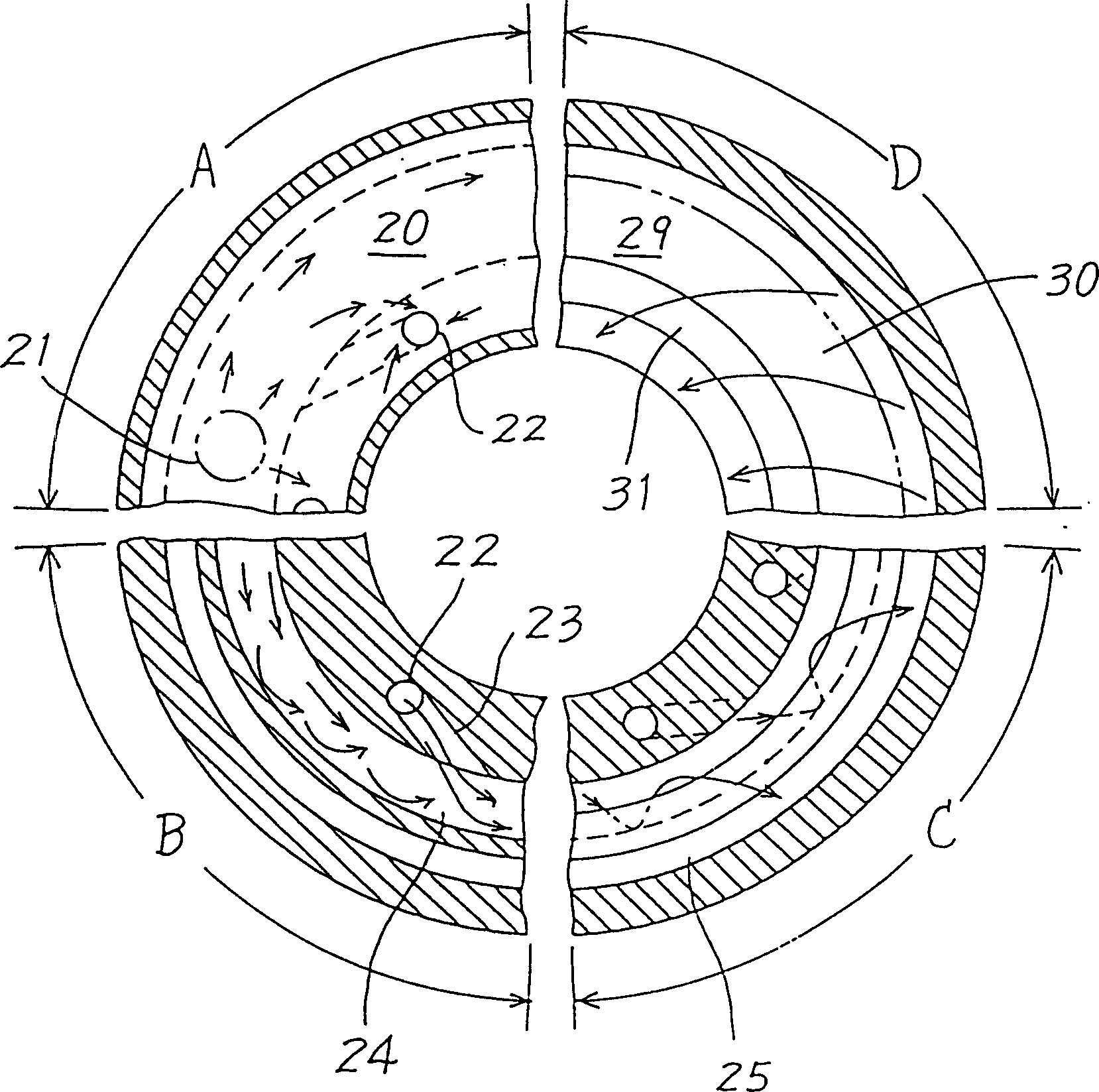 Device for separating and recovering cooling liquid in cutting machine tool and grinder