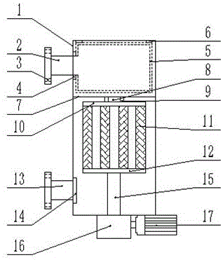 Circulating water filtering device of washing box of desizing machine for spinning