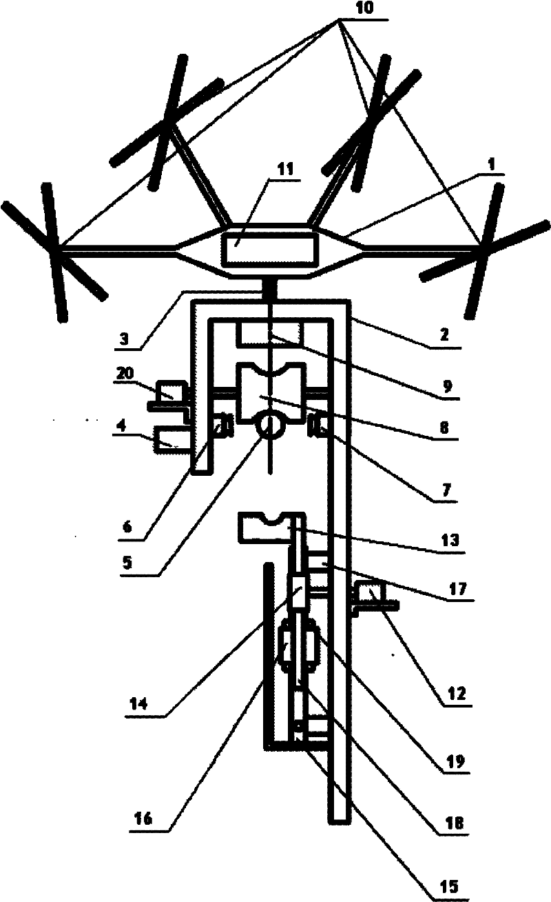 Multi-rotor-wing automatic positioning detector used for transmission line