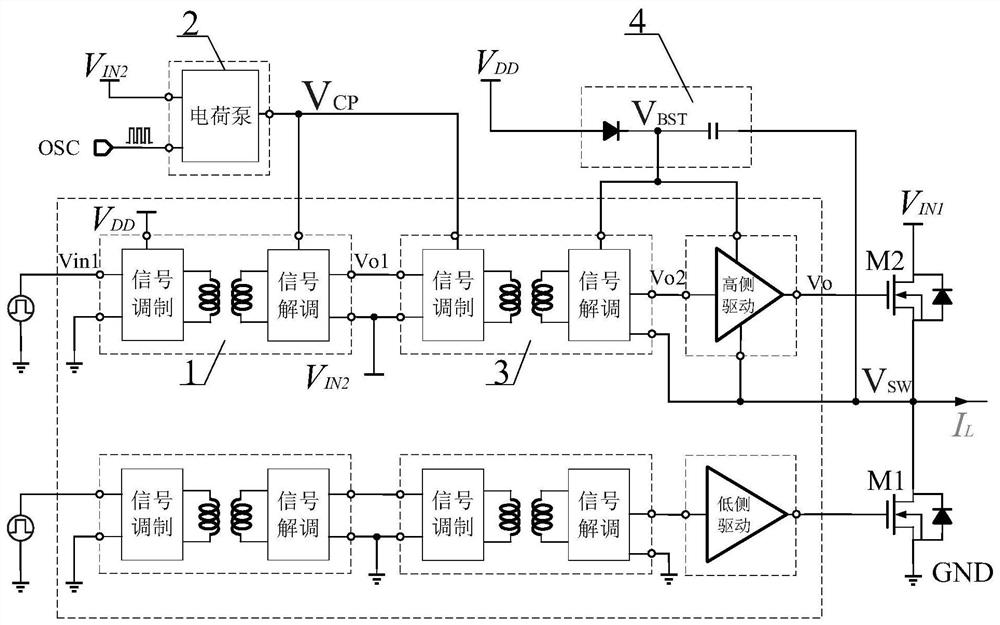 On-chip transformer capable of isolating voltage multiplication