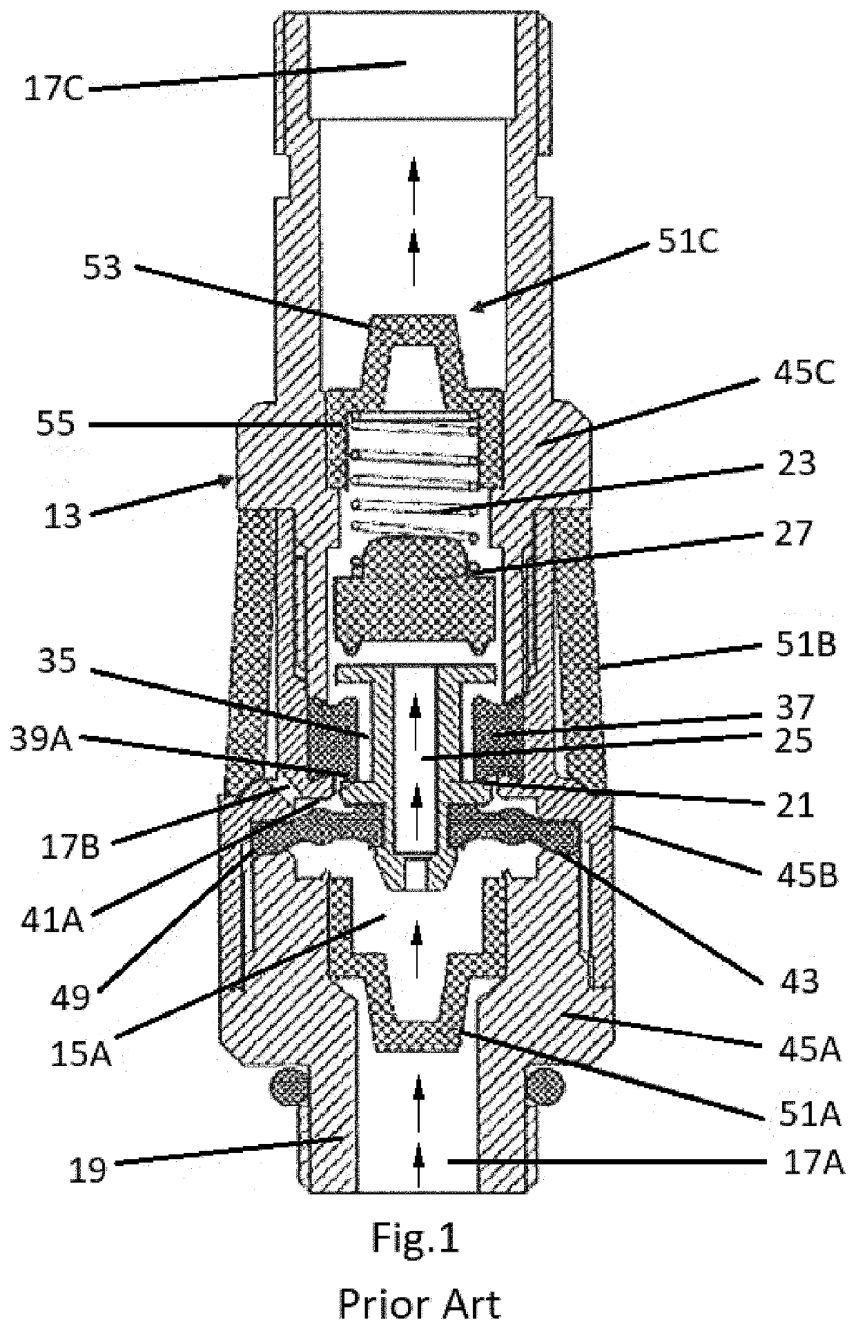 Automatic pressure valve for inflation / deflation of a pneumatic arrangement