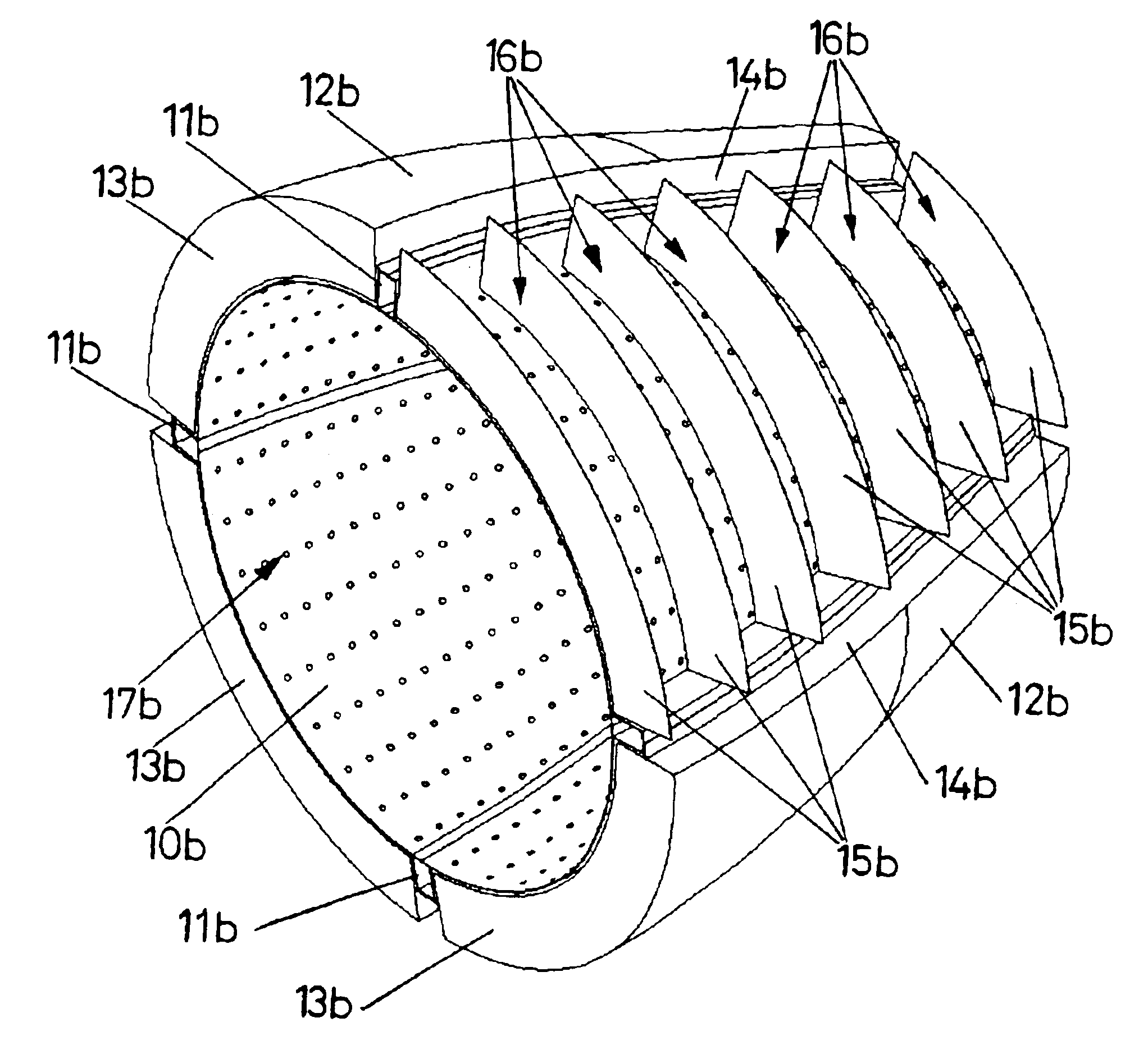 Noise reduction conduit for static components in aircraft engines