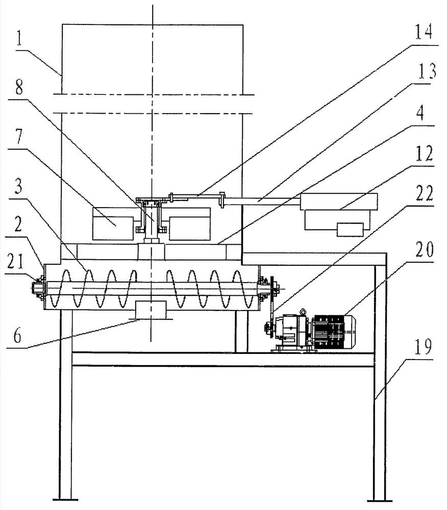 Sludge stock bin with rotary arch breaking mechanism