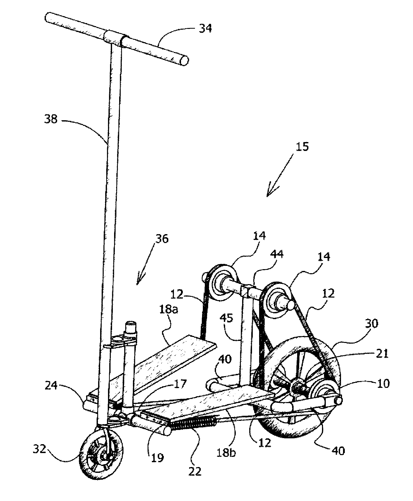 Body weight-activated scooter