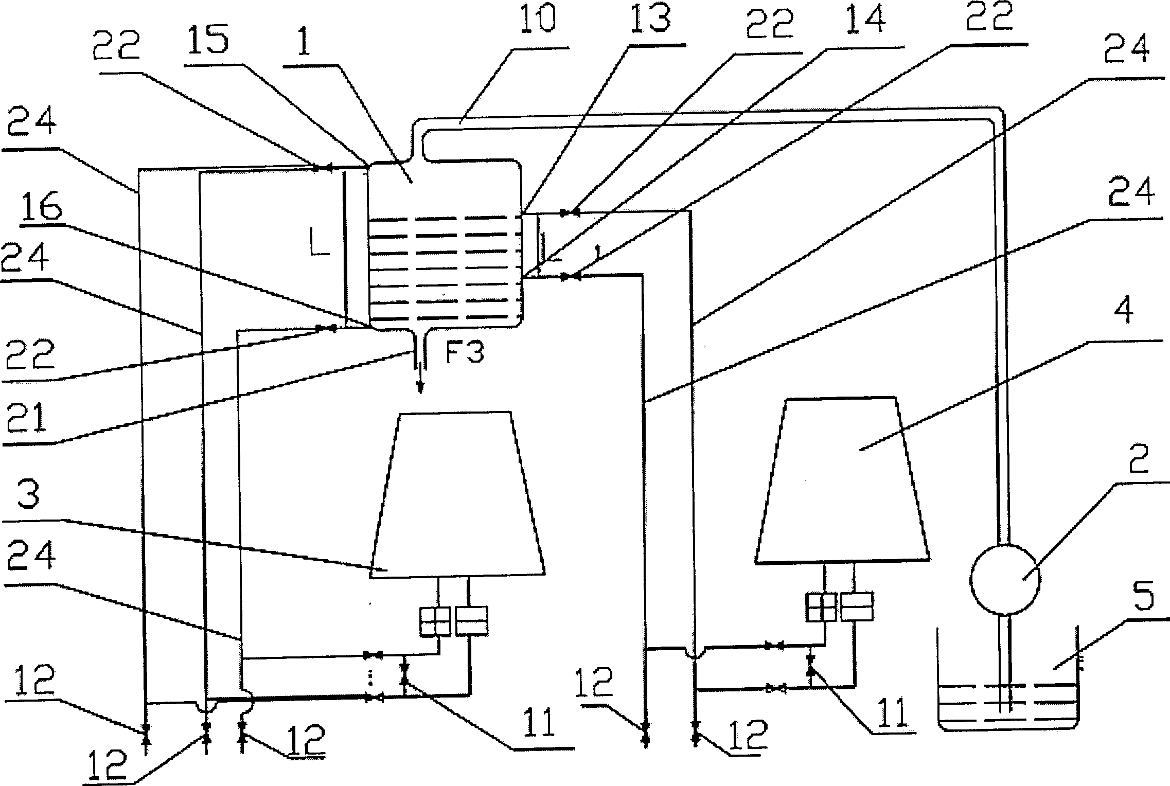 Direct liquid level controlling system with single-loop pump
