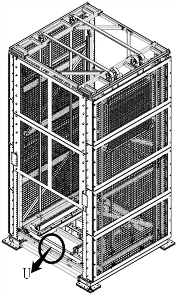 Automatic leveling and changing method for lifting platform, four-axis elevator and warehouse