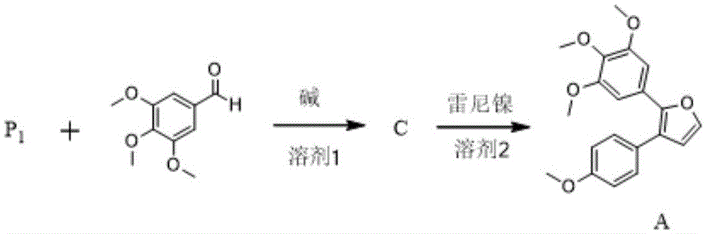 Preparation method of combretastatin furan type analogues