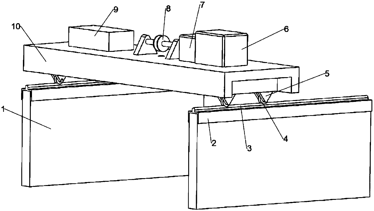 Low-resistance trolley for researching performance of wave glider