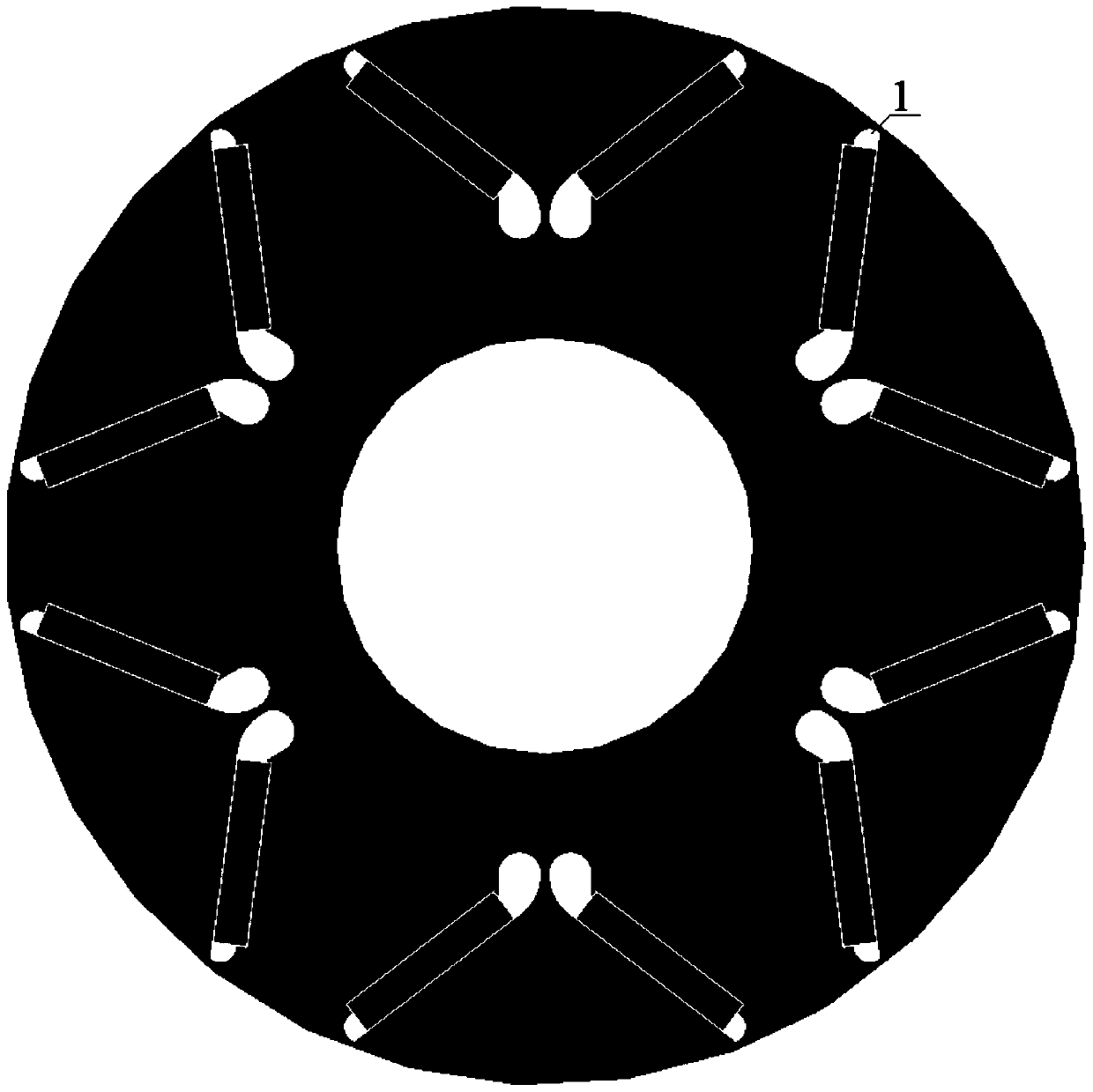 Built-in permanent magnet synchronous motor and rotor magnetic bridge thereof