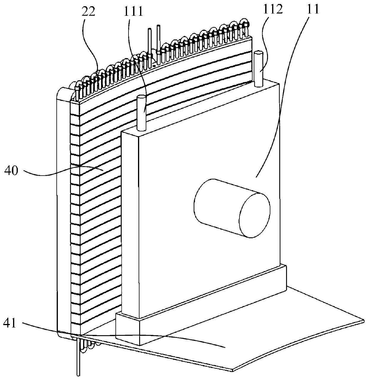 Cooling device, stator and wind driven generator