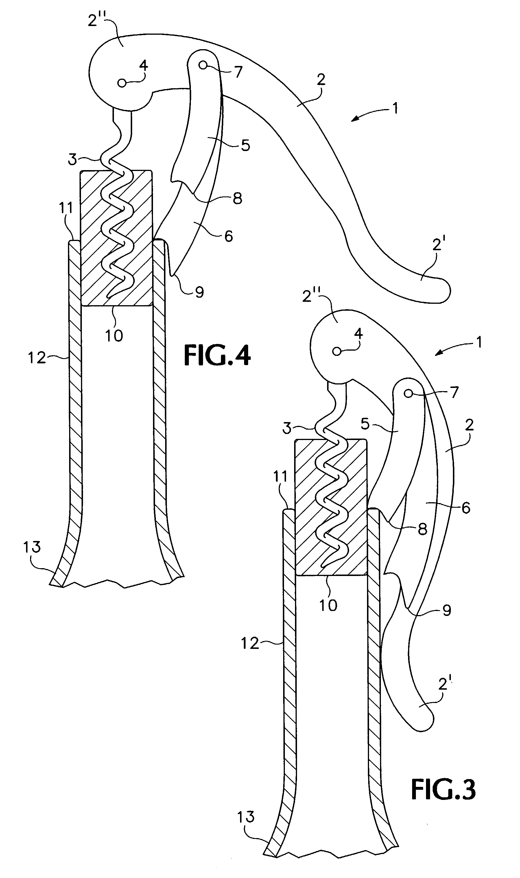 Corkscrew for one handed operation