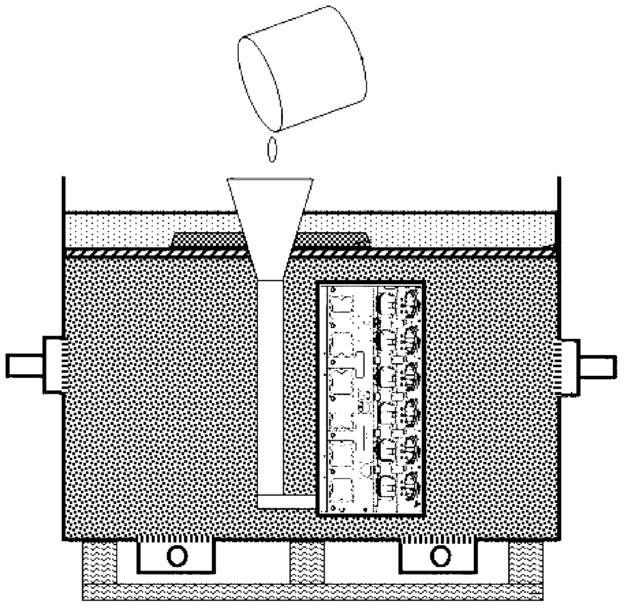 Casting technique of V12-type engine cylinder block