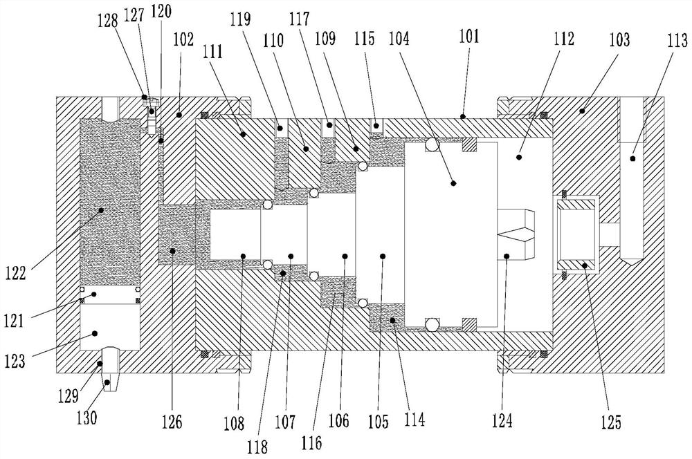 A gas-hydraulic compound drive type speed-increasing cylinder device