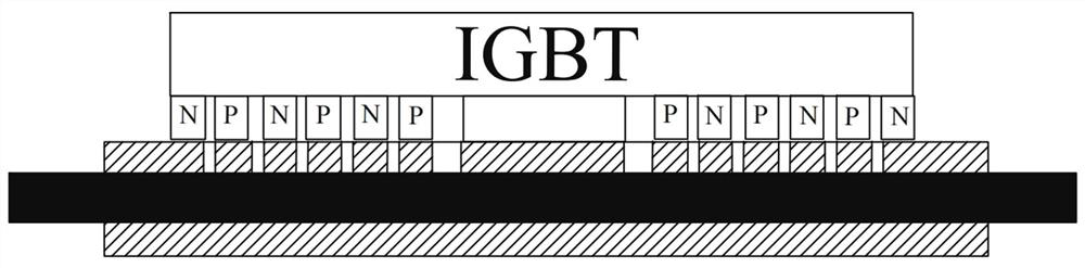 IGBT (Insulated Gate Bipolar Translator) module packaging structure capable of automatically controlling temperature