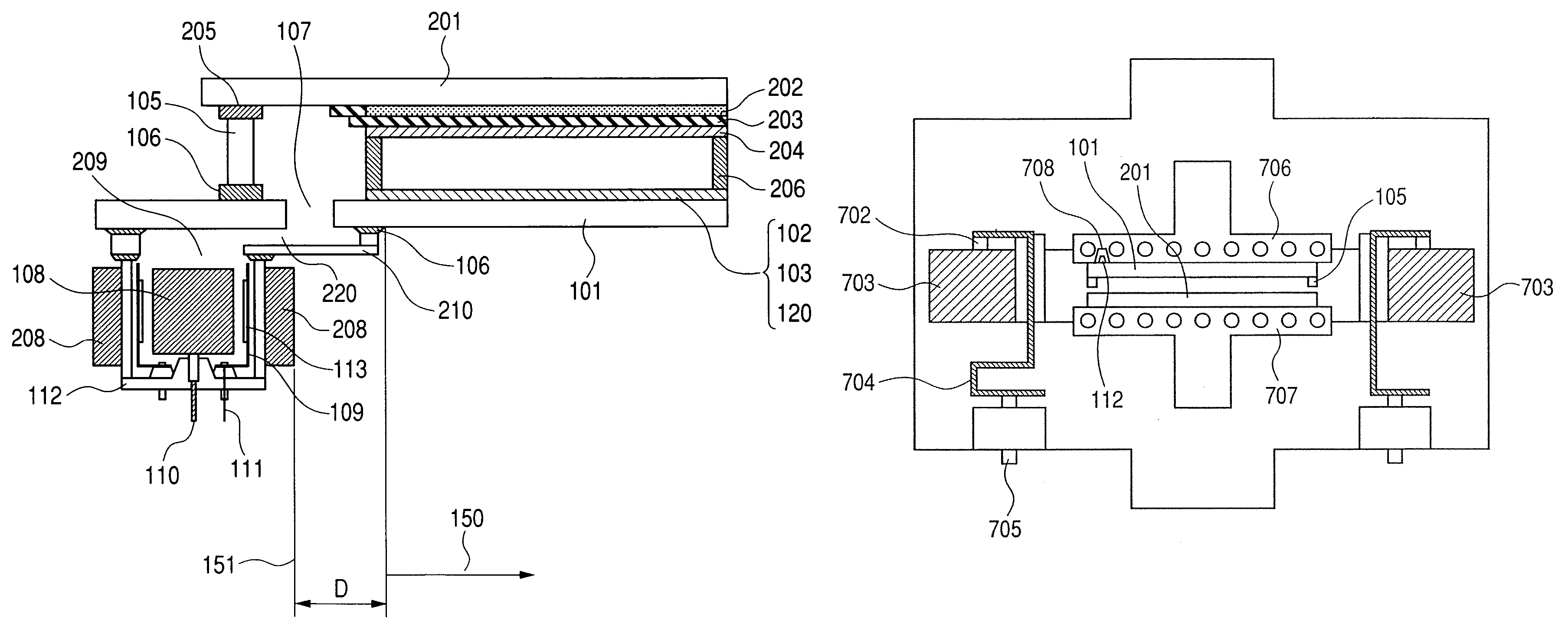 Image display apparatus with particular ion pump location