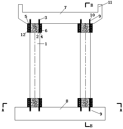 Composite pier anti-seismic reinforcement structure and construction method thereof