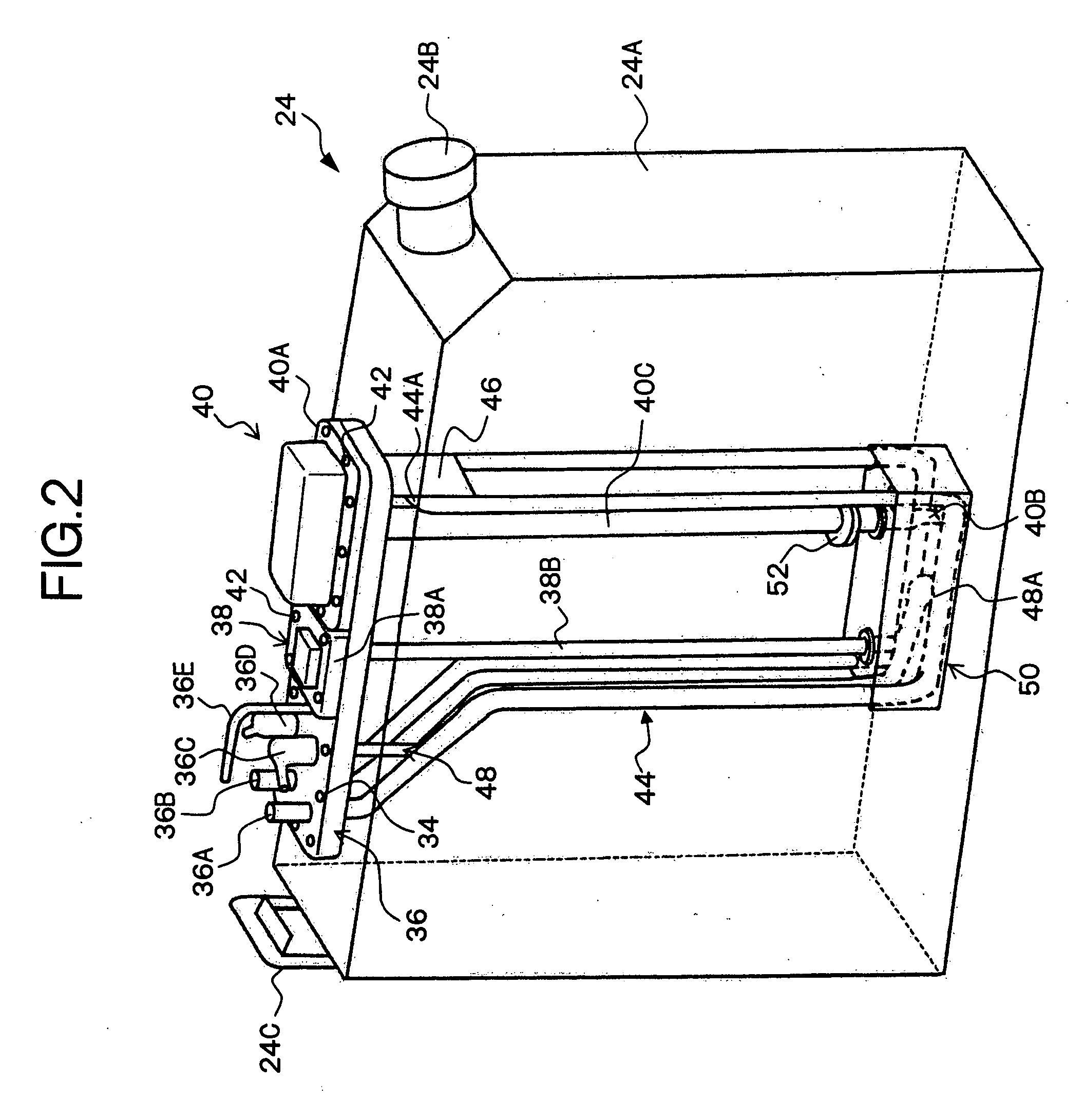 Reducing agent container having novel structure