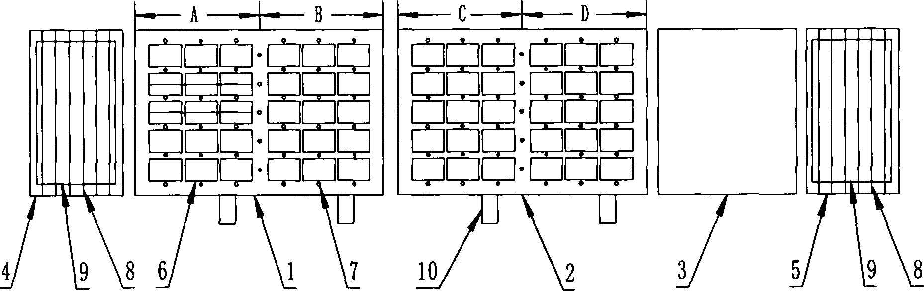 Double-chamber four-station glass bending and toughening device and control method thereof