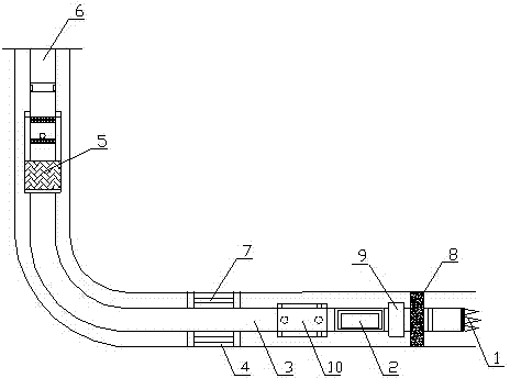 Volume fracturing device for horizontal well and operating method adopting same