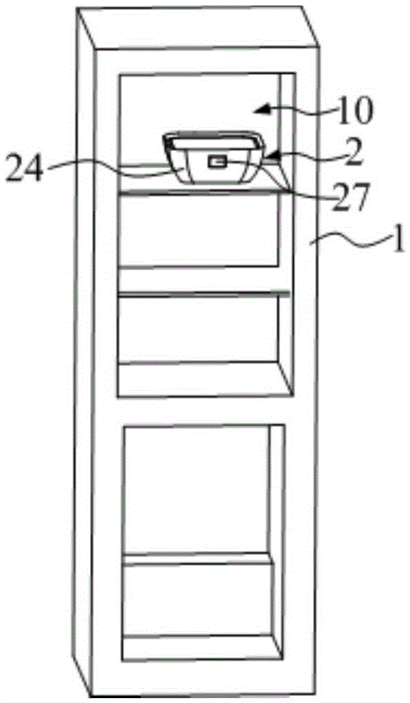 Refrigeration device and storage container thereof